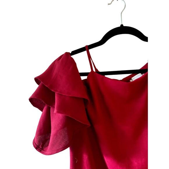 Cooperative Red Burgundy Cold Shoulder Dress Size Medium - Picture 3 of 8